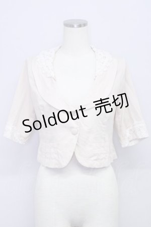 画像: 【SALE】an another angelus / レース襟半袖ジャケット  アイボリーＸ白 T-24-11-07-027-CA-JA-HD-ZT144
