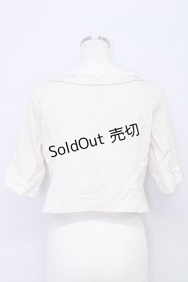 画像2: 【SALE】an another angelus / レース襟半袖ジャケット  アイボリーＸ白 T-24-11-07-027-CA-JA-HD-ZT144 (2)
