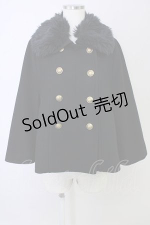 画像: Jane Marple / coat ソフトメルトンのロイヤルケープコート  黒 T-24-11-13-002-JM-CO-UT-ZTC060