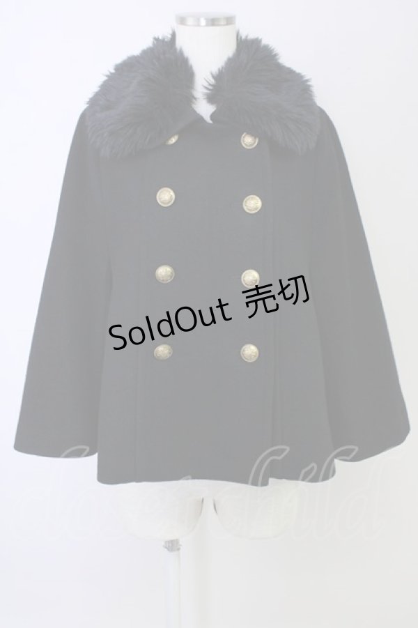 画像1: Jane Marple / coat ソフトメルトンのロイヤルケープコート  黒 T-24-11-13-002-JM-CO-UT-ZTC060 (1)
