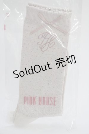 画像: PINK HOUSE / リボンロゴソックス  ピンク T-24-11-27-056-LO-ZA-SA-ZT432