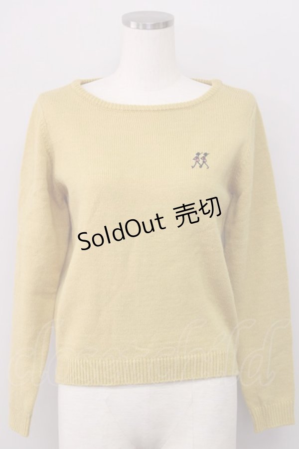 画像1: F i.n.t / 兵隊刺繍ニット  マスタード T-24-12-02-031-CA-TO-SA-ZT357 (1)