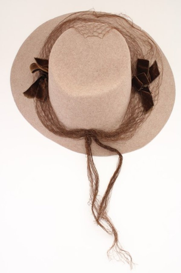 画像7: an another angelus / リボンチュール重ね大ぶりハット  ピンクＸブラウン T-24-12-03-024-CA-AC-SA-ZT-K007 (7)
