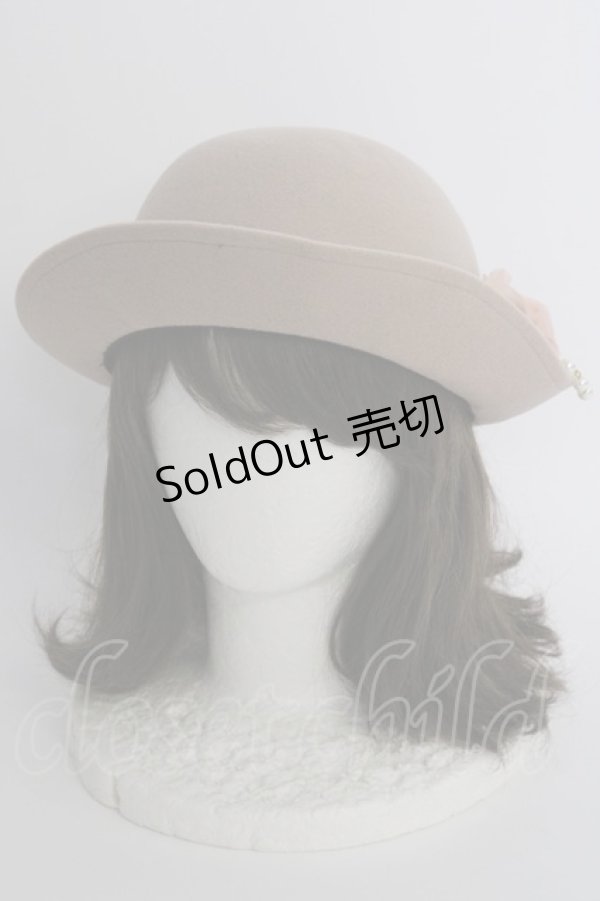 画像1: axes femme / パールレースボーラーハット  アワピンク T-24-12-03-010-AX-AC-SA-ZT-K007 (1)