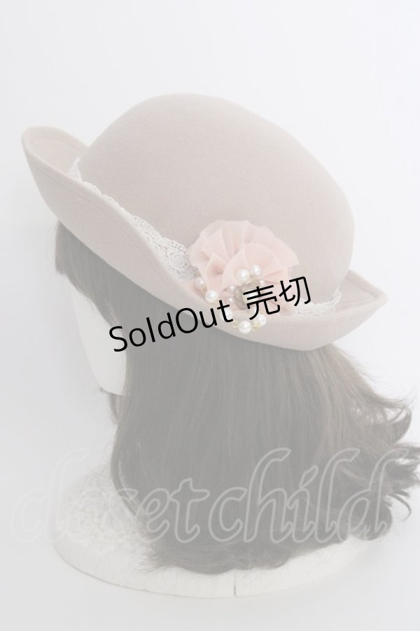 画像2: axes femme / パールレースボーラーハット  アワピンク T-24-12-03-010-AX-AC-SA-ZT-K007 (2)