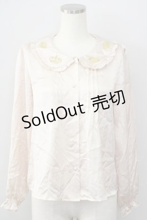 画像: F i.n.t / 王冠刺繍ブラウス  ベージュ T-24-12-04-002-CA-BL-HD-ZT385