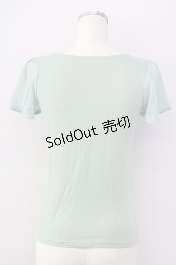 画像2: 【SALE】F i.n.t / フラワーモチーフ&シースルー袖トップス  グリーン T-24-12-13-004-CA-TO-HD-ZT104 (2)