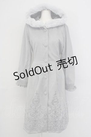 画像: axes femme / パネル刺繍Ａラインコート M グレー T-24-12-15-006-AX-CO-SZ-ZT-C050