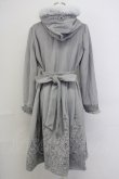 画像2: axes femme / パネル刺繍Ａラインコート M グレー T-24-12-15-006-AX-CO-SZ-ZT-C050 (2)