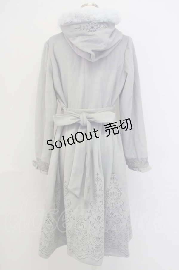 画像2: axes femme / パネル刺繍Ａラインコート M グレー T-24-12-15-006-AX-CO-SZ-ZT-C050 (2)