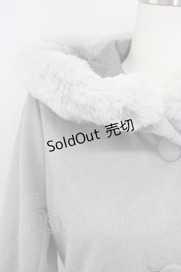 画像3: axes femme / パネル刺繍Ａラインコート M グレー T-24-12-15-006-AX-CO-SZ-ZT-C050 (3)