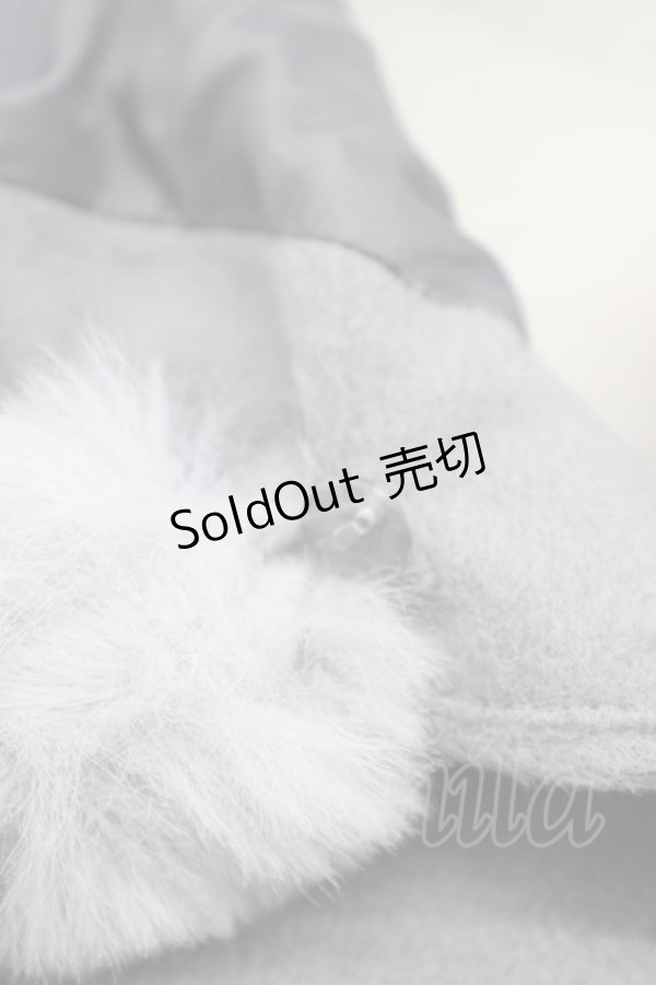 画像4: axes femme / パネル刺繍Ａラインコート M グレー T-24-12-15-006-AX-CO-SZ-ZT-C050 (4)