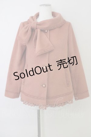 画像: axes femme / 首元リボン裾レースコート M オレンジ T-24-12-16-007-AX-CO-SZ-ZT-C048