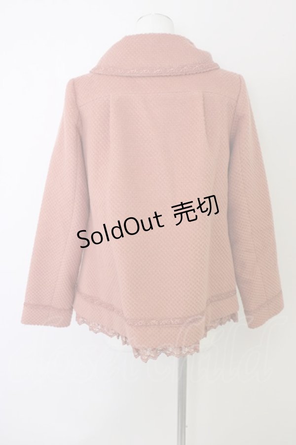 画像2: axes femme / 首元リボン裾レースコート M オレンジ T-24-12-16-007-AX-CO-SZ-ZT-C048 (2)