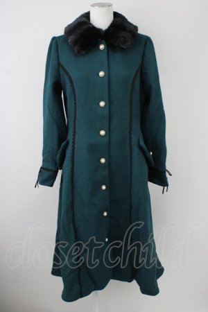 画像: axes femme / ファー襟フィッシュテールコート M Dグリーン T-24-12-16-011-AX-CO-SZ-ZT-C058