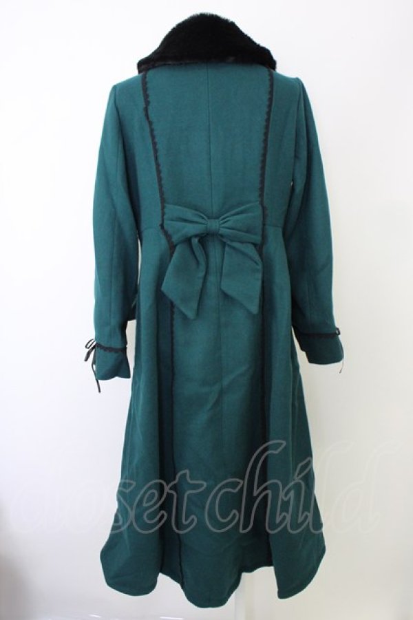 画像2: axes femme / ファー襟フィッシュテールコート M Dグリーン T-24-12-16-011-AX-CO-SZ-ZT-C058 (2)