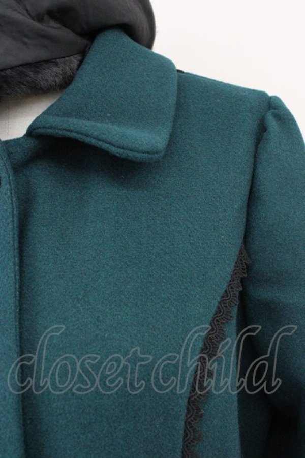 画像5: axes femme / ファー襟フィッシュテールコート M Dグリーン T-24-12-16-011-AX-CO-SZ-ZT-C058 (5)