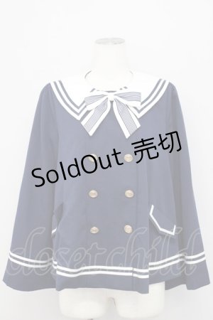 画像: Amavel / セーラーポンチョコート  ネイビー T-24-12-18-023-CA-CO-SA-ZT-C005