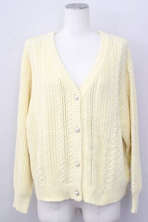画像: axes femme / バックリボンニットカーデ M イエロー T-24-12-26-001-AX-TO-SZ-ZT368