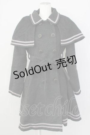 画像: axes femme POETIQUE / Aラインケープ付きコート M 黒 T-24-12-26-024-AX-OP-SZ-ZT-C051