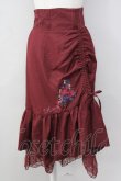 画像1: axes femme / 刺繍入りドロストスカート M ワイン T-24-12-26-027-AX-SK-SZ-ZT392 (1)