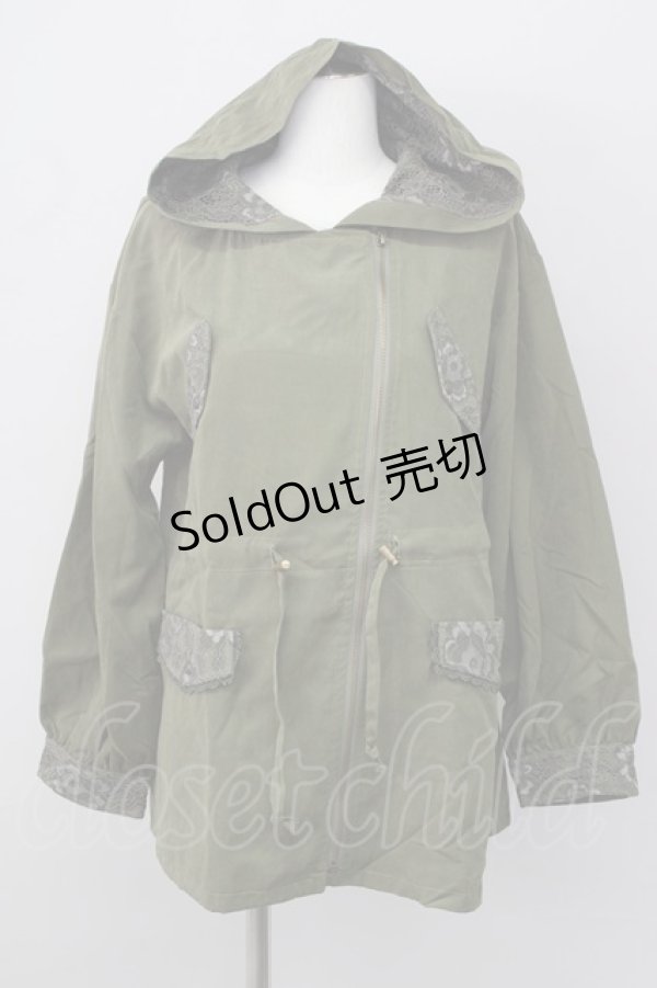 画像1: axes femme / ライダースマウンテンパーカー M カーキ T-24-12-26-007-AX-TO-SZ-ZT367 (1)