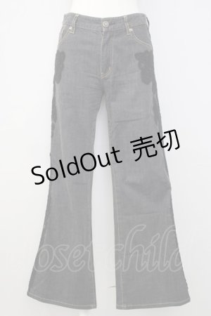 画像: INGEBORG / サイドレースデザインデニムパンツ S 黒デニム T-24-12-27-020-LO-PA-SA-ZT406