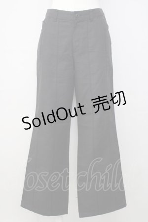 画像: INGEBORG / 縦刺繍ラインパンツ S 黒 T-24-12-27-014-LO-PA-SA-ZT406