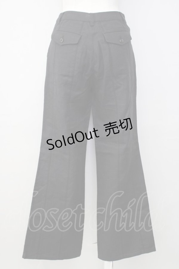 画像2: INGEBORG / 縦刺繍ラインパンツ S 黒 T-24-12-27-014-LO-PA-SA-ZT406 (2)