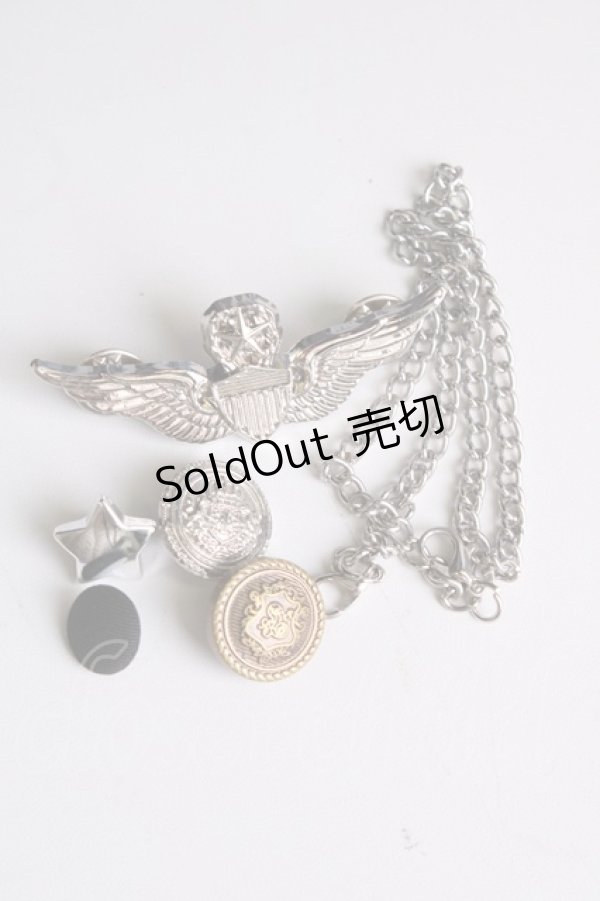 画像6: To Alice / TAポリスサロペットジャンパースカート  黒Ｘ白Ｘシルバー T-25-01-10-015-LO-OP-HD-ZT358 (6)