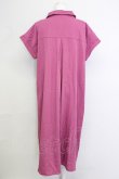 画像2: axes femme purple label / スキッパーシャツワンピース  パープル T-25-01-10-018-LO-OP-HD-ZT358 (2)