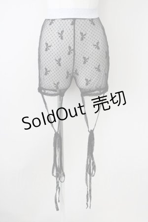 画像: lilLilly / リボンチュールショートパンツ  黒 T-25-01-12-027-LO-PA-SA-ZI
