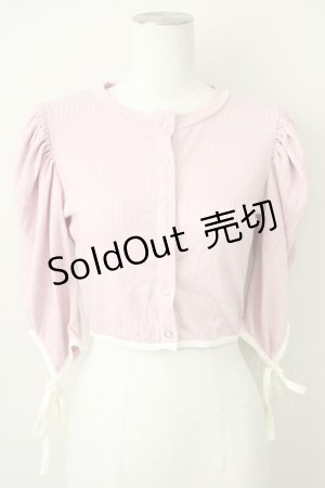 画像: lilLilly / スナップボタンカーディガン  ピンク T-25-01-12-005-LO-TO-SA-ZI