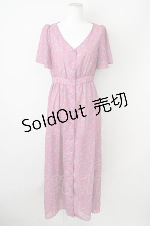 画像: Ank Rouge / ローズシフォンロングカーディガン  濃ピンクＸ青 T-25-01-12-021-CA-TO-SA-ZI