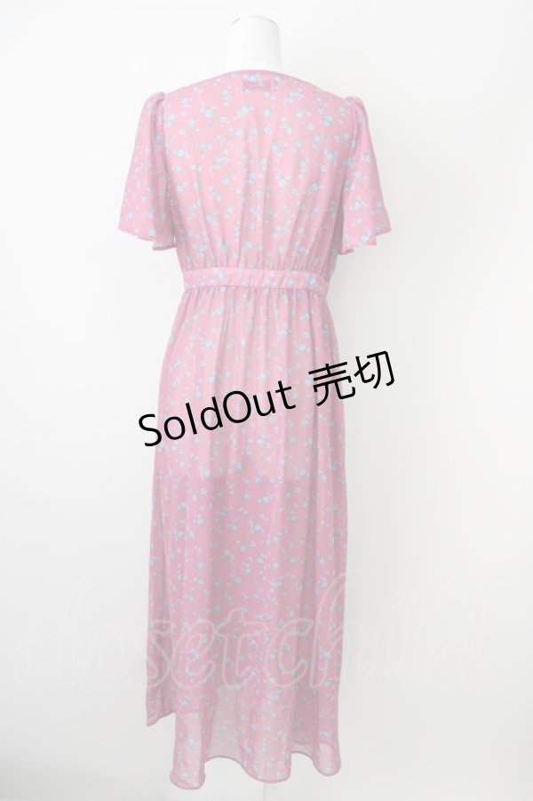 画像2: Ank Rouge / ローズシフォンロングカーディガン  濃ピンクＸ青 T-25-01-12-021-CA-TO-SA-ZI (2)