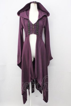 画像: Rozen Kavalier / ZIPフードロングカーディガン  パープル T-25-01-15-021-OO-TO-SA-ZI