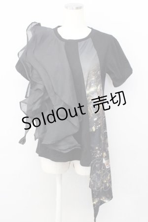 画像: T.KUNITOMO / 夜景プリント変形Tシャツ  ブラック T-25-01-15-025-GO-TS-SA-ZI