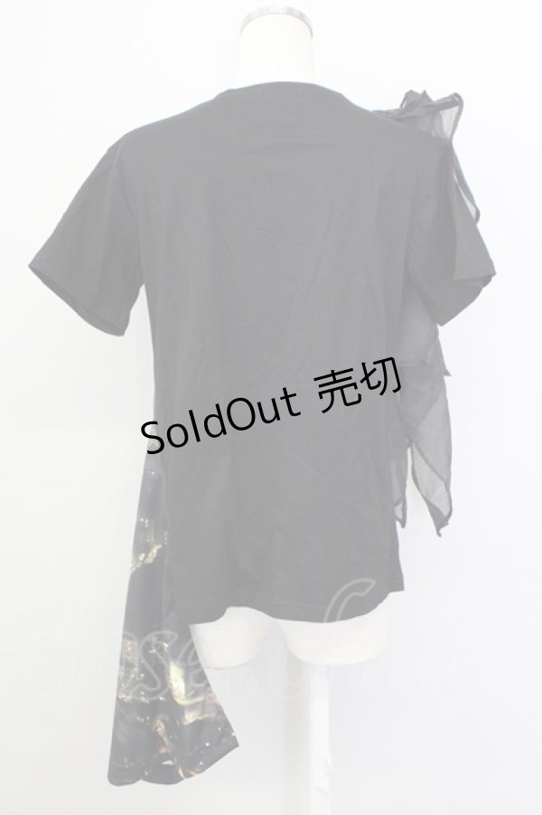 画像2: T.KUNITOMO / 夜景プリント変形Tシャツ  ブラック T-25-01-15-025-GO-TS-SA-ZI (2)
