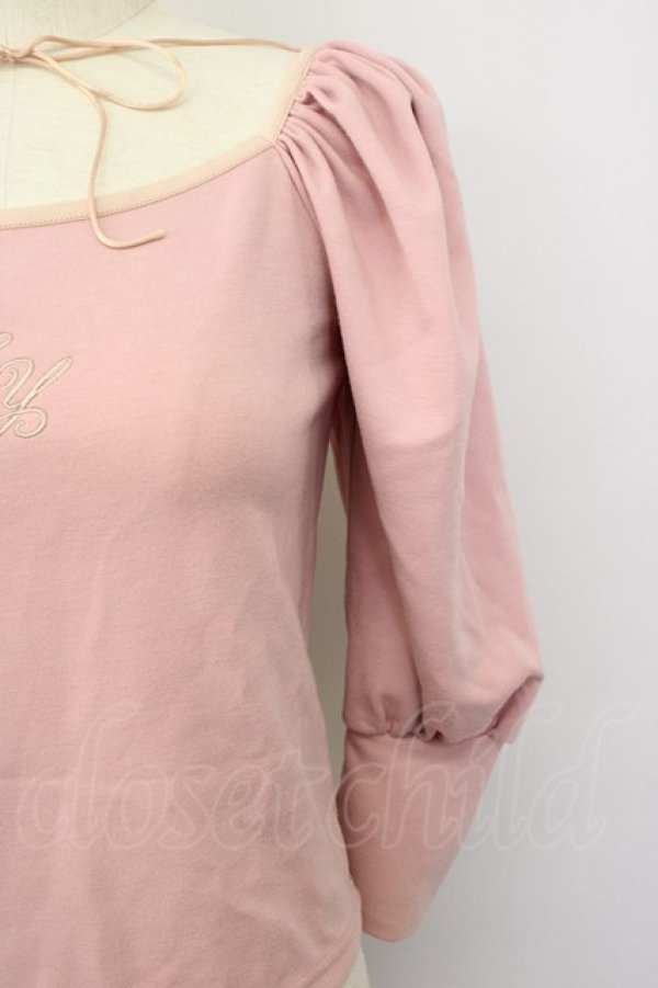 画像9: lilLilly / バックオープンパワショルトップス  ピンク T-25-01-15-007-LO-TO-SA-ZI (9)