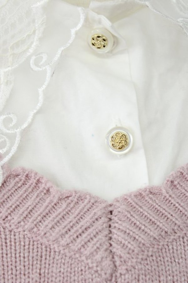 画像5: axes femme POETIQUE / 付け襟ニットワンピース  ピンク T-25-01-15-013-AX-OP-SA-ZT496 (5)