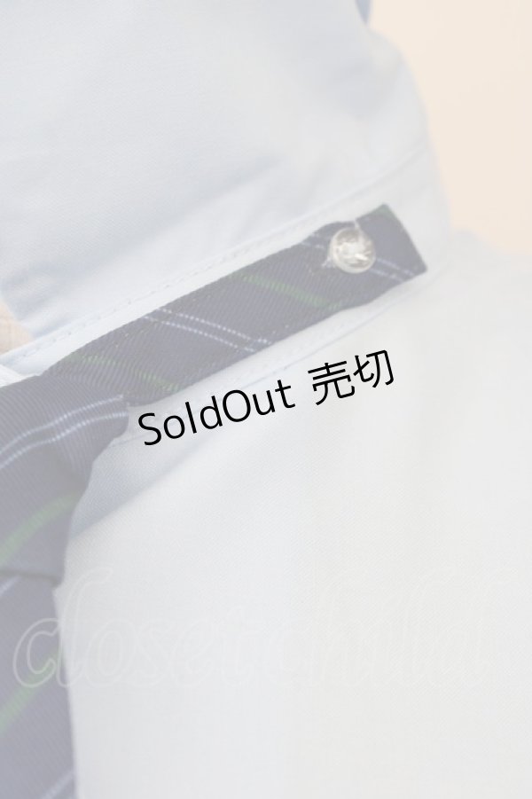 画像4: F i.n.t / マルチストライプネクタイ付きシャツワンピース  ライトブルー T-25-01-17-027-CA-OP-HD-ZI (4)