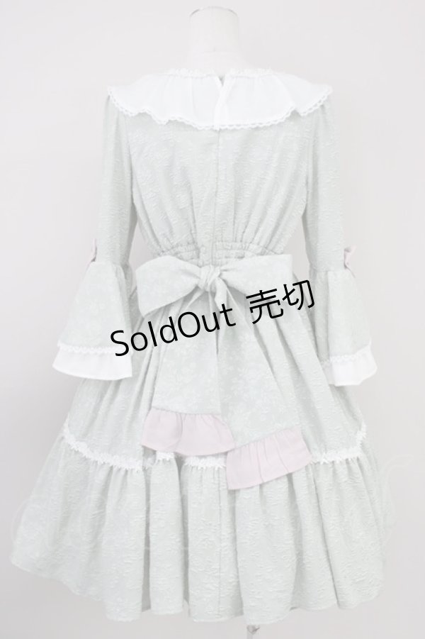 画像2: axes femme kawaii / メアリー姫袖ドレス  グリーンＸピンク T-25-01-20-021-AX-OP-SA-ZI (2)