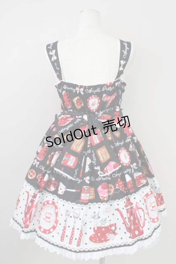 画像2: Angelic Pretty / French Cafe胸リボンジャンパースカートSet  黒 T-25-01-20-024-AP-OP-SA-ZY (2)