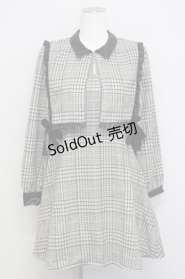 画像1: Bubbles /チェックワンピース F ベージュ T-25-01-22-023-CA-OP-SZ-ZT167 (1)