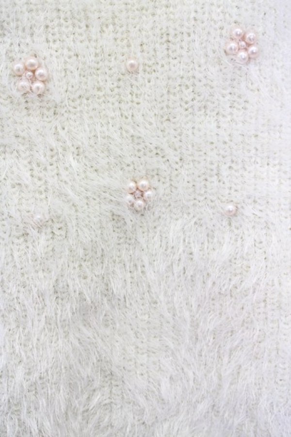 画像7: axes femme POETIQUE / お花パールラメ糸シャギーニット M 生成り T-25-01-22-003-AX-TO-SZ-ZT011 (7)