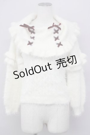 画像: LIZ LISA / レースアップオフショルニット 0 白 T-25-01-22-004-LO-TO-SZ-ZT011