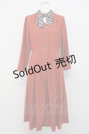 画像: 【SALE】an another angelus / ストライプスカーフ付きワンピース F オレンジ T-25-01-22-016-CA-OP-SZ-ZT016