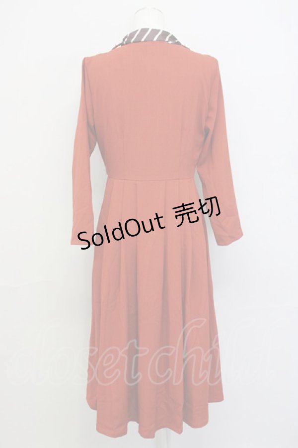 画像2: 【SALE】an another angelus / ストライプスカーフ付きワンピース F オレンジ T-25-01-22-016-CA-OP-SZ-ZT016 (2)