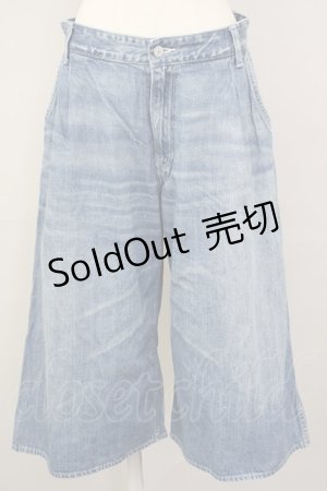 画像: RNA / デニムクロップドワイドパンツ M ライトブルー T-25-01-24-020-PU-PA-SA-ZT076