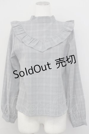 画像: LOLITAその他(お買取対象外) / グレンチェックハイネックブラウス  グレーチェック T-25-01-24-005-LO-BL-SA-ZT390